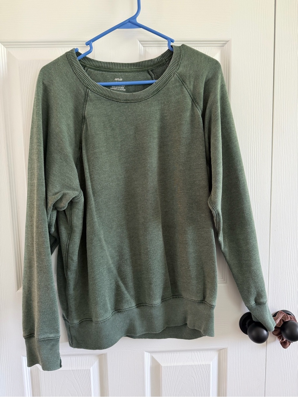 aerie Forest Green Crew Sweatshirt